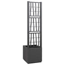 vidaXL Kertész cserép rácsos változattal Sötétszürke 36 x 36 x 140 cm