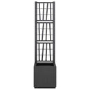 vidaXL Kertész cserép rácsos változattal Sötétszürke 36 x 36 x 140 cm