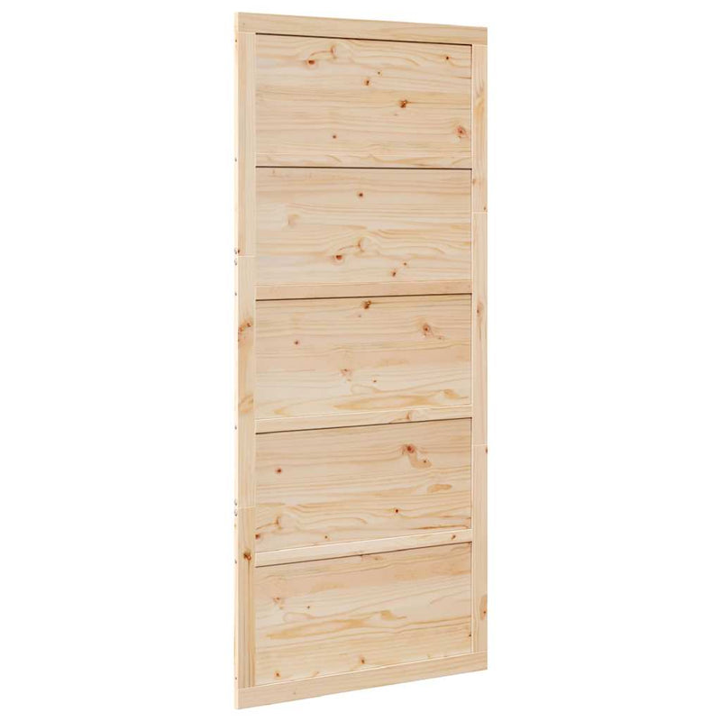 vidaXL Pajtaajtó Természetes 100 x 208 cm Tömör fenyőfa