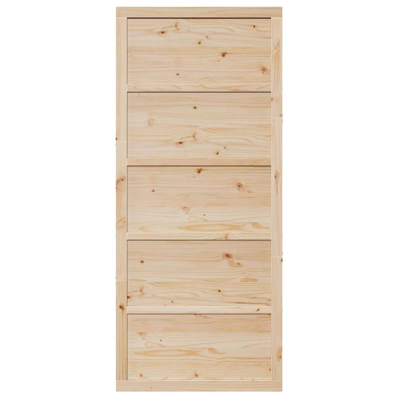 vidaXL Pajtaajtó Természetes 100 x 208 cm Tömör fenyőfa