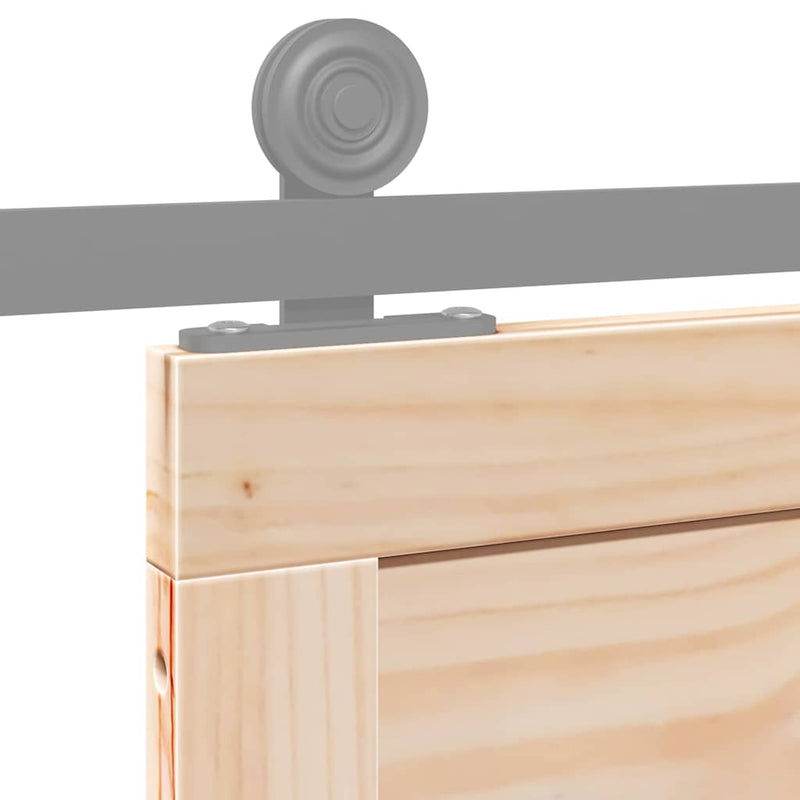 vidaXL Pajtaajtó Természetes 80 x 208 cm Tömör fenyőfa