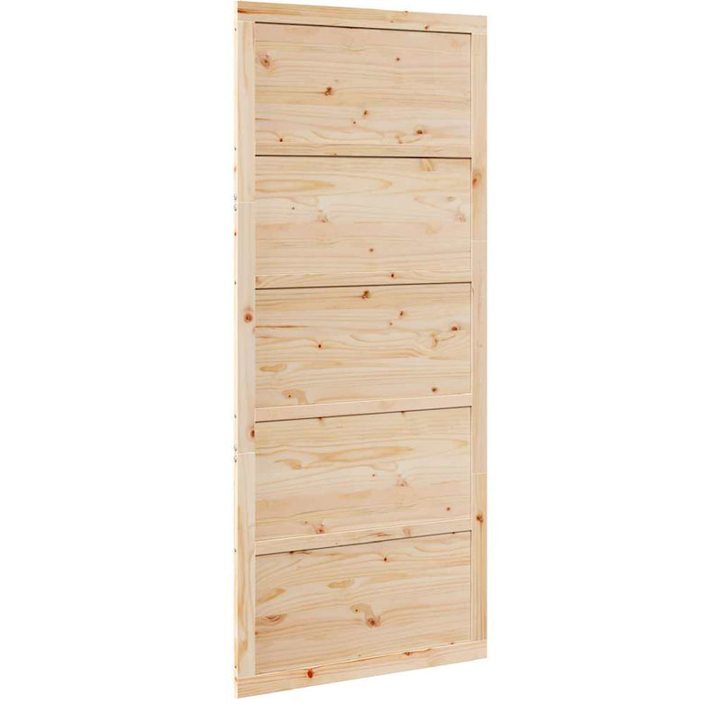 vidaXL Pajtaajtó Természetes 80 x 208 cm Tömör fenyőfa