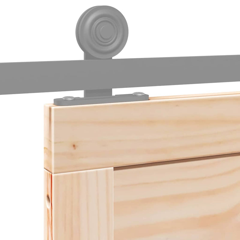 vidaXL Istállóajtó Barna 80 x 210 cm Tömör fenyőfa