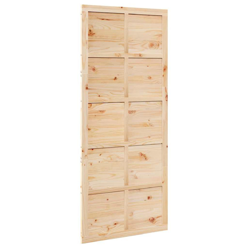 vidaXL Istállóajtó Barna 80 x 210 cm Tömör fenyőfa