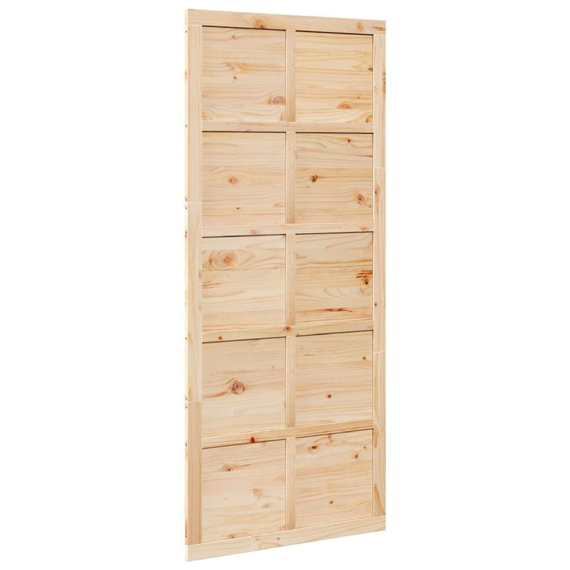 vidaXL Istállóajtó Barna 80 x 210 cm Tömör fenyőfa