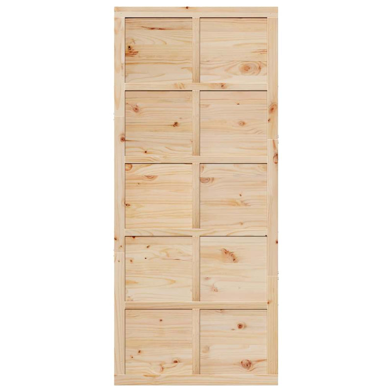 vidaXL Istállóajtó Barna 80 x 210 cm Tömör fenyőfa