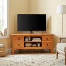 vidaXL TV szekrény Természetes 100 x 40,5 x 46 cm Tömör Mahagóni Fa