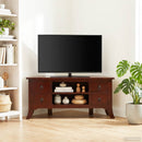 vidaXL TV szekrény fiókkal Barna 100 x 40,5 x 46 cm Tömör Mahagóni Fa