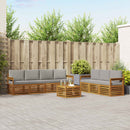 vidaXL Ülőgarnitúrák 8 pcs Természetes és Világosszürke Tömör Akácfa