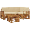 vidaXL Kültéri kanapé szett párnával 5 pcs Természetes és bézs