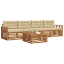 vidaXL Kültéri kanapé szett párnával 5 pcs Természetes és bézs