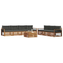 vidaXL Kültéri kanapé szett párnával 8 pcs Természetes és antracit