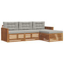 vidaXL Kültéri kanapé szett párnával Természetes és Világosszürke