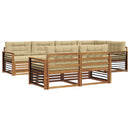 vidaXL Kültéri kanapé szett párnával 7 pcs Természetes és bézs