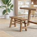 vidaXL pad Természetes 100 x 29 x 43,5 cm Tömör Teakfa