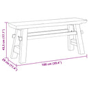 vidaXL pad Természetes 100 x 29 x 43,5 cm Tömör Teakfa