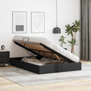 vidaXL Tárolós Ágy tárolóval Fekete 137 x 190 cm Műbőr