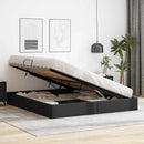 vidaXL Tárolós Ágy tárolóval Fekete 193 x 203 cm Műbőr
