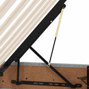 vidaXL Tárolós Ágy fejtámlával Világosszürke 90 x 190 cm szövet