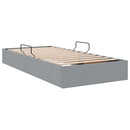 vidaXL Tárolós Ágy fejtámlával Világosszürke 90 x 190 cm szövet