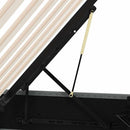 vidaXL Tárolós Ágy tárolóval Sötétszürke 153 x 203 cm Szövet