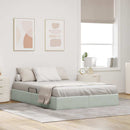 vidaXL Tárolós Ágy tárolóval Világosszürke 153 x 203 cm Bársony