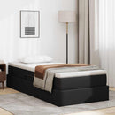 vidaXL Ágy tárolóval és matraccal matracmal Fekete 90 x 190 cm Műbőr