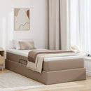 vidaXL Ágy tárolóval és matraccal Cappuccino 100 x 200 cm Műbőr