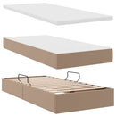 vidaXL Ágy tárolóval és matraccal Cappuccino 100 x 200 cm Műbőr
