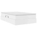 vidaXL Ágy tárolóval és matraccal matracmal Fehér 120 x 200 cm Műbőr