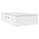 vidaXL Ágy tárolóval és matraccal matracmal Fehér 120 x 200 cm Műbőr