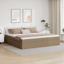 vidaXL Ágy tárolóval és matraccal Cappuccino 200 x 200 cm Műbőr