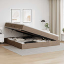 vidaXL Ágy tárolóval és matraccal Cappuccino 200 x 200 cm Műbőr