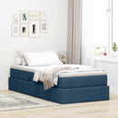 vidaXL Ágy tárolóval és matraccal tárolóval Kék 90 x 190 cm Poliészter