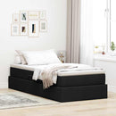 vidaXL Ágy tárolóval és matraccal Fekete 90 x 200 cm Poliészter