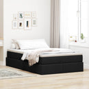 vidaXL Ágy tárolóval és matraccal Fekete 120 x 190 cm Poliészter