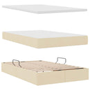 vidaXL Ágy tárolóval és matraccal Krém 120 x 190 cm Poliészter