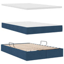 vidaXL Ágy tárolóval és matraccal Kék 120 x 190 cm Poliészter