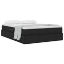 vidaXL Ágy tárolóval és matraccal Fekete 140 x 190 cm Poliészter