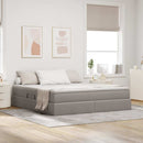 vidaXL Ágy tárolóval és matraccal Tópszínű 180 x 200 cm Poliészter