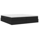 vidaXL Ágy tárolóval és matraccal Fekete 200 x 200 cm Poliészter