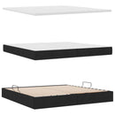 vidaXL Ágy tárolóval és matraccal Fekete 200 x 200 cm Poliészter