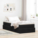 vidaXL Ágy tárolóval és matraccal matracmal Fekete 90 x 190 cm Bársony