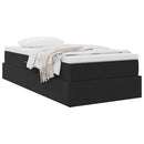 vidaXL Ágy tárolóval és matraccal matracmal Fekete 90 x 190 cm Bársony