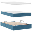 vidaXL Ágy tárolóval és matraccal matracmal Kék 120 x 190 cm Bársony