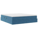 vidaXL Ágy tárolóval és matraccal Sötét kék 160 x 200 cm Bársony
