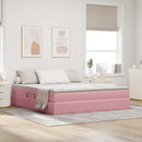 vidaXL Ágy tárolóval és matraccal Rózsaszín 160 x 200 cm Bársony