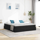 vidaXL Ágy tárolóval és matraccal Fekete 200 x 200 cm Bársony