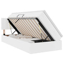 vidaXL Ágy tárolóval és matraccal Tiszta Fehér 90 x 190 cm Műbőr