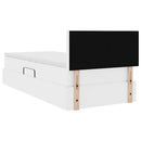 vidaXL Ágy tárolóval és matraccal Tiszta Fehér 90 x 200 cm Műbőr